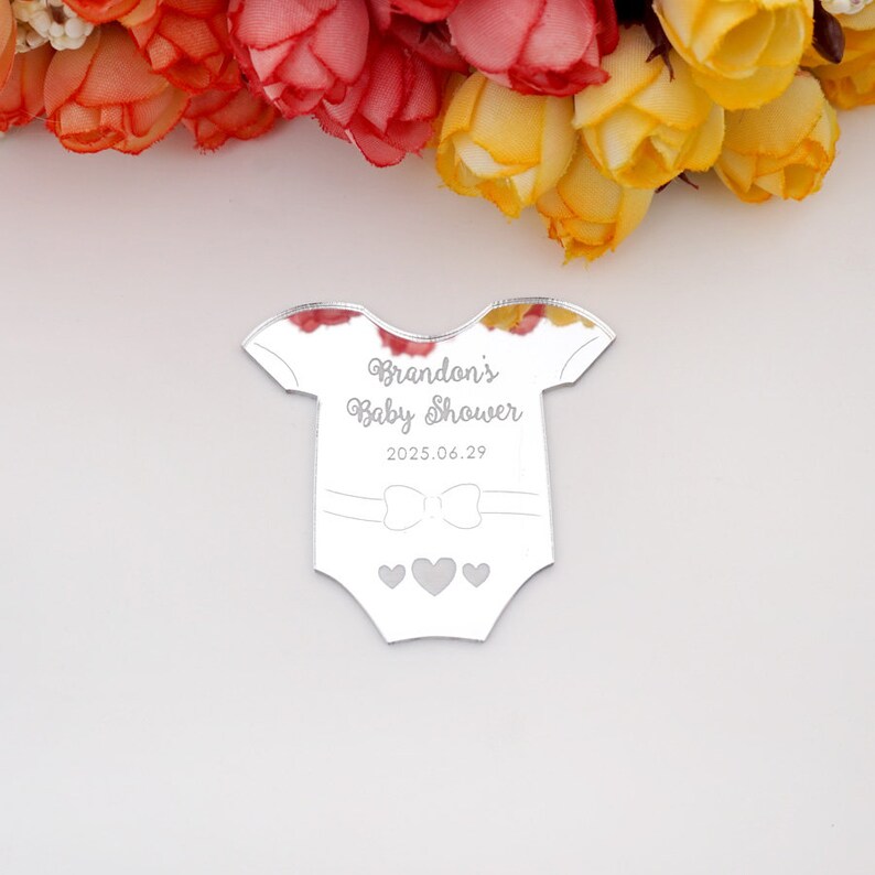 Custom Acrylic Mirror Baby Shirt Tags