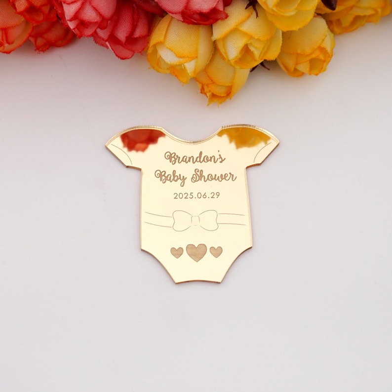Custom Acrylic Mirror Baby Shirt Tags
