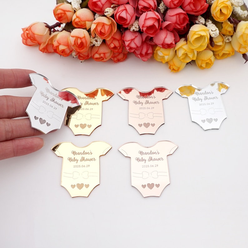 Custom Acrylic Mirror Baby Shirt Tags