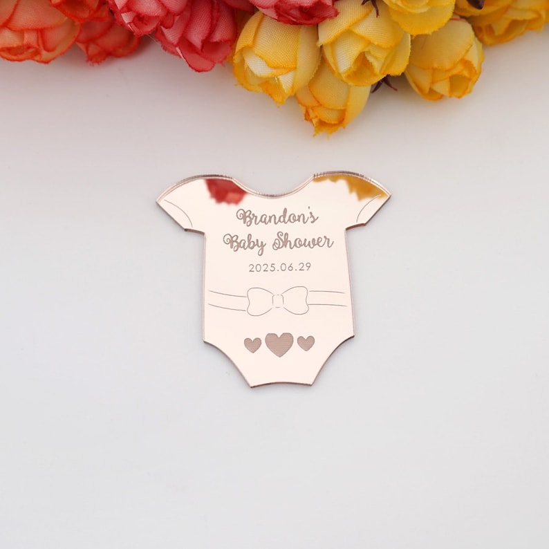 Custom Acrylic Mirror Baby Shirt Tags