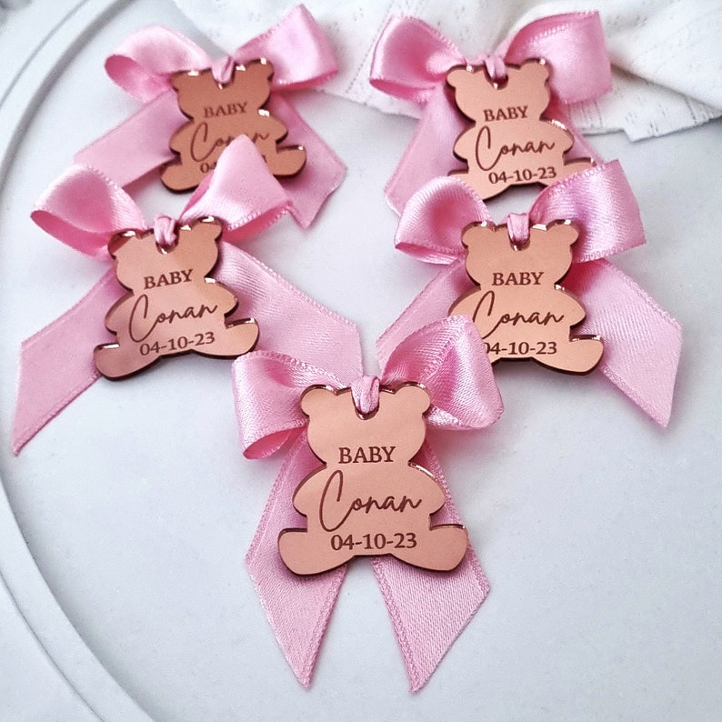 Teddy Bear Acrylic Mirror Tag
