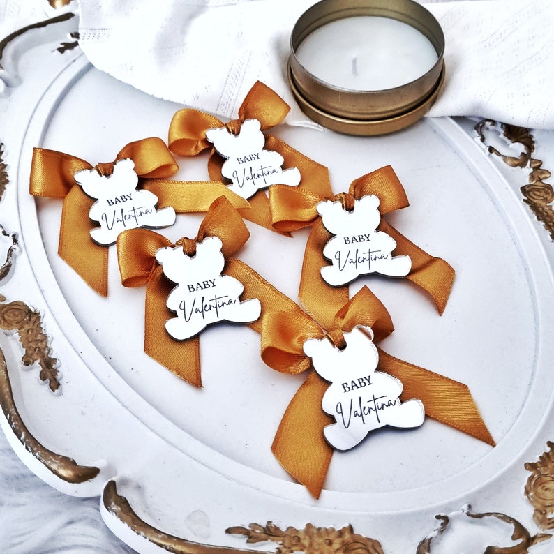 Teddy Bear Acrylic Mirror Tag