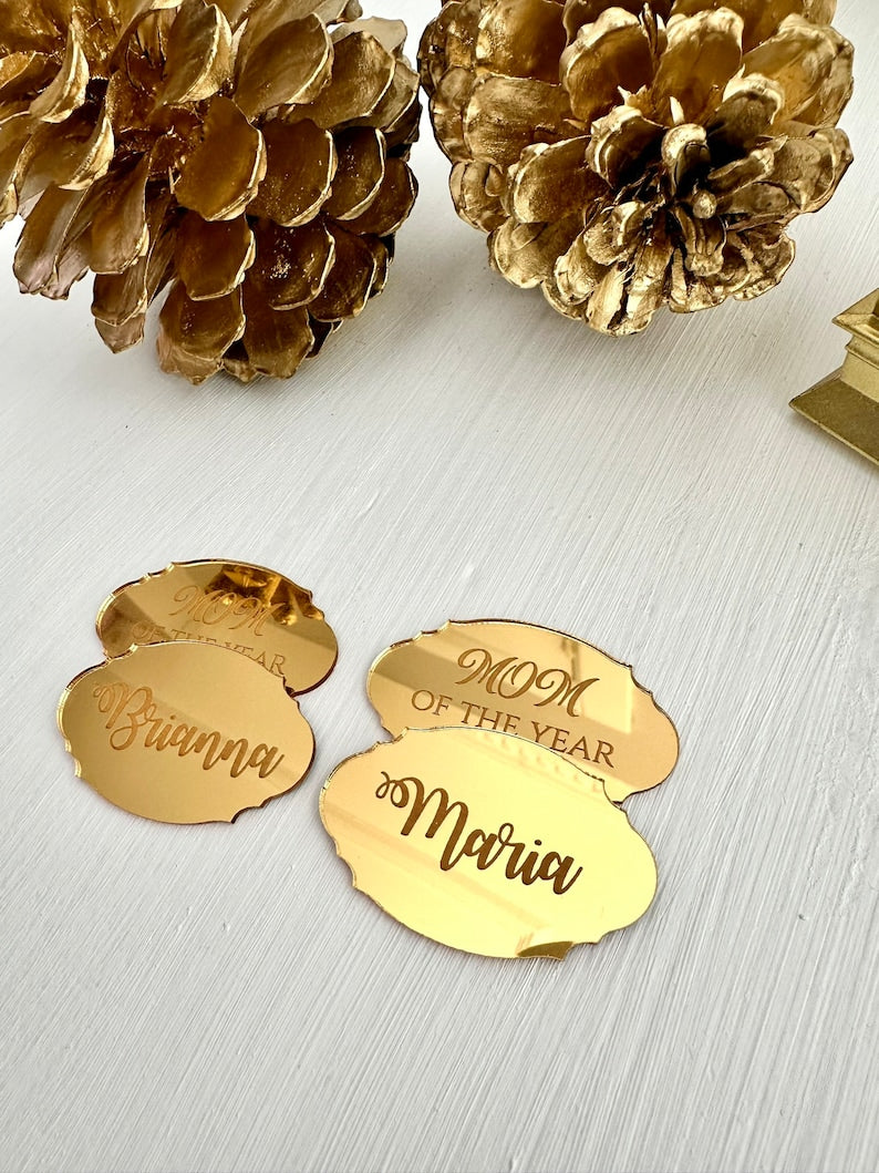 Baroque Mirror Acrylic Tags