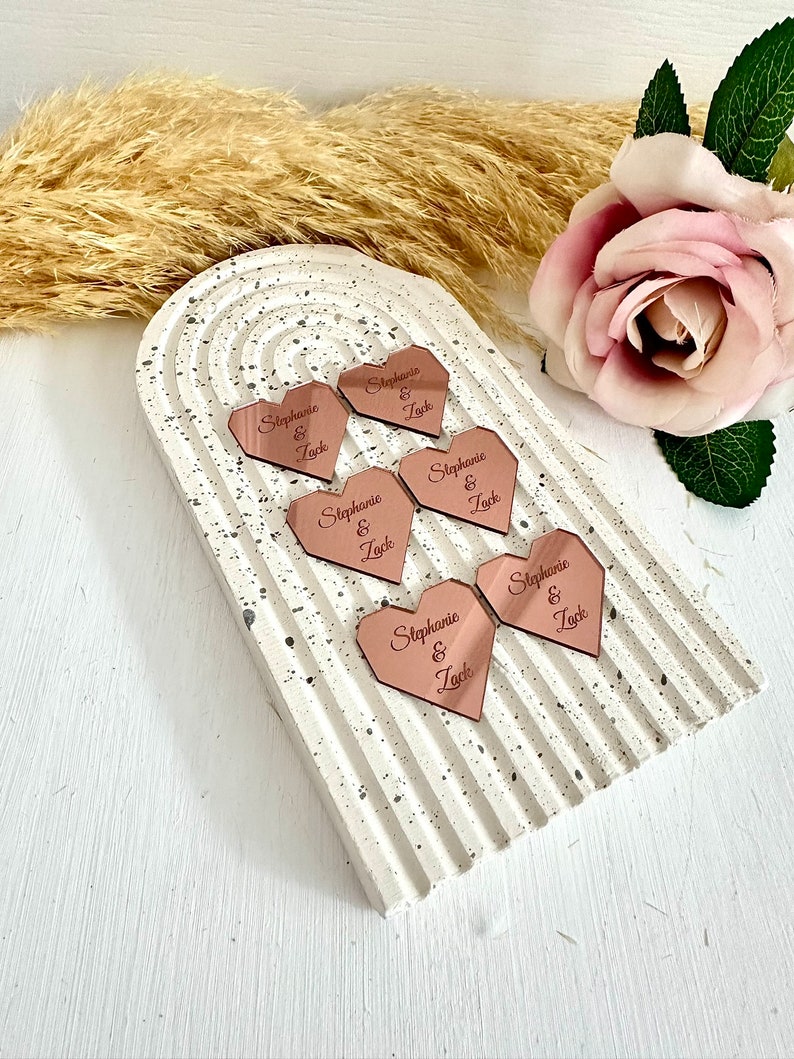 Custom Hexagon Heart Acrylic Tags