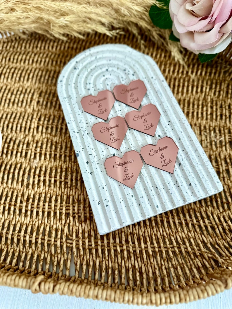 Custom Hexagon Heart Acrylic Tags