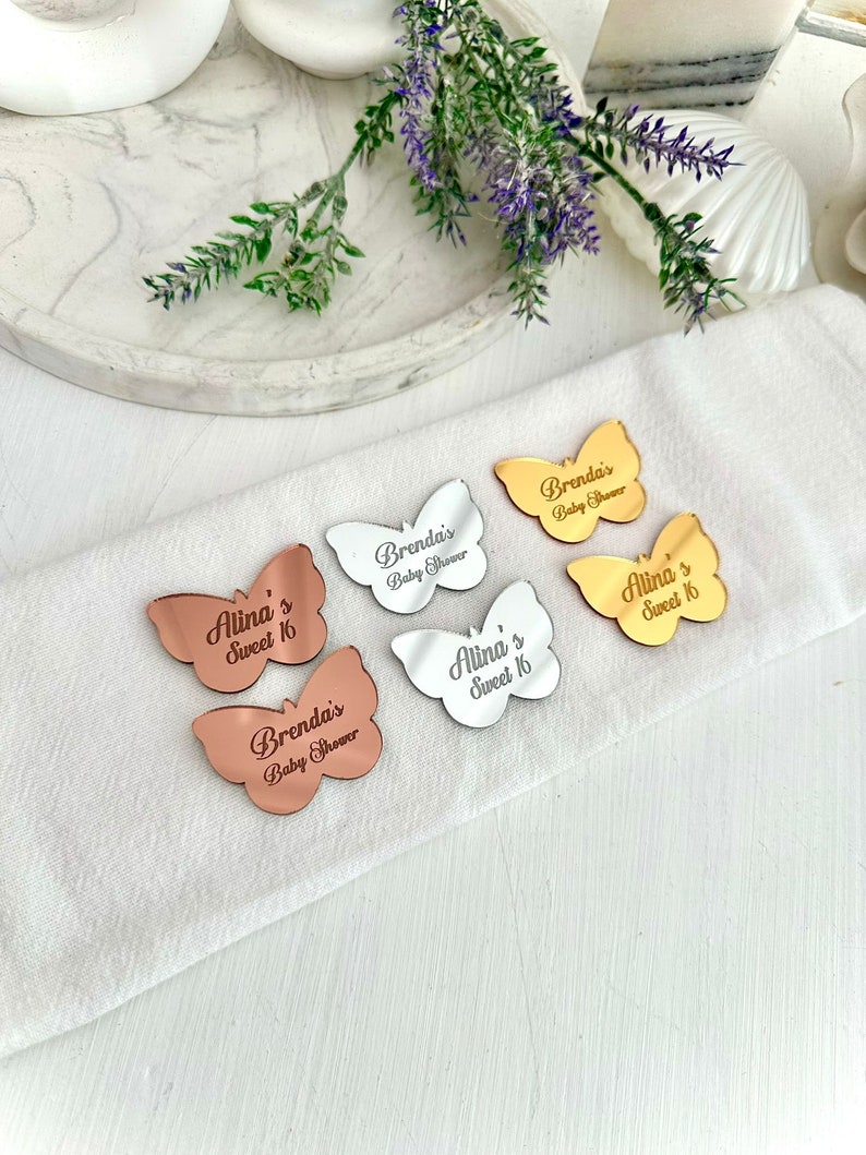 Butterfly Acrylic Mirror Tag