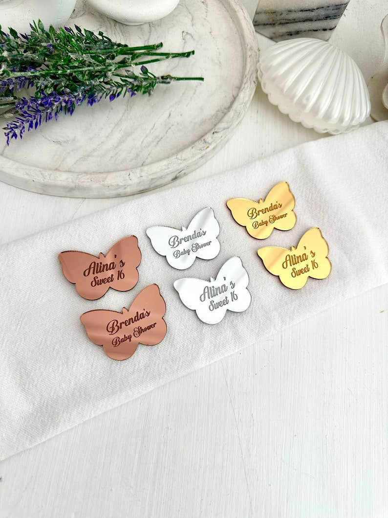 Butterfly Acrylic Mirror Tag