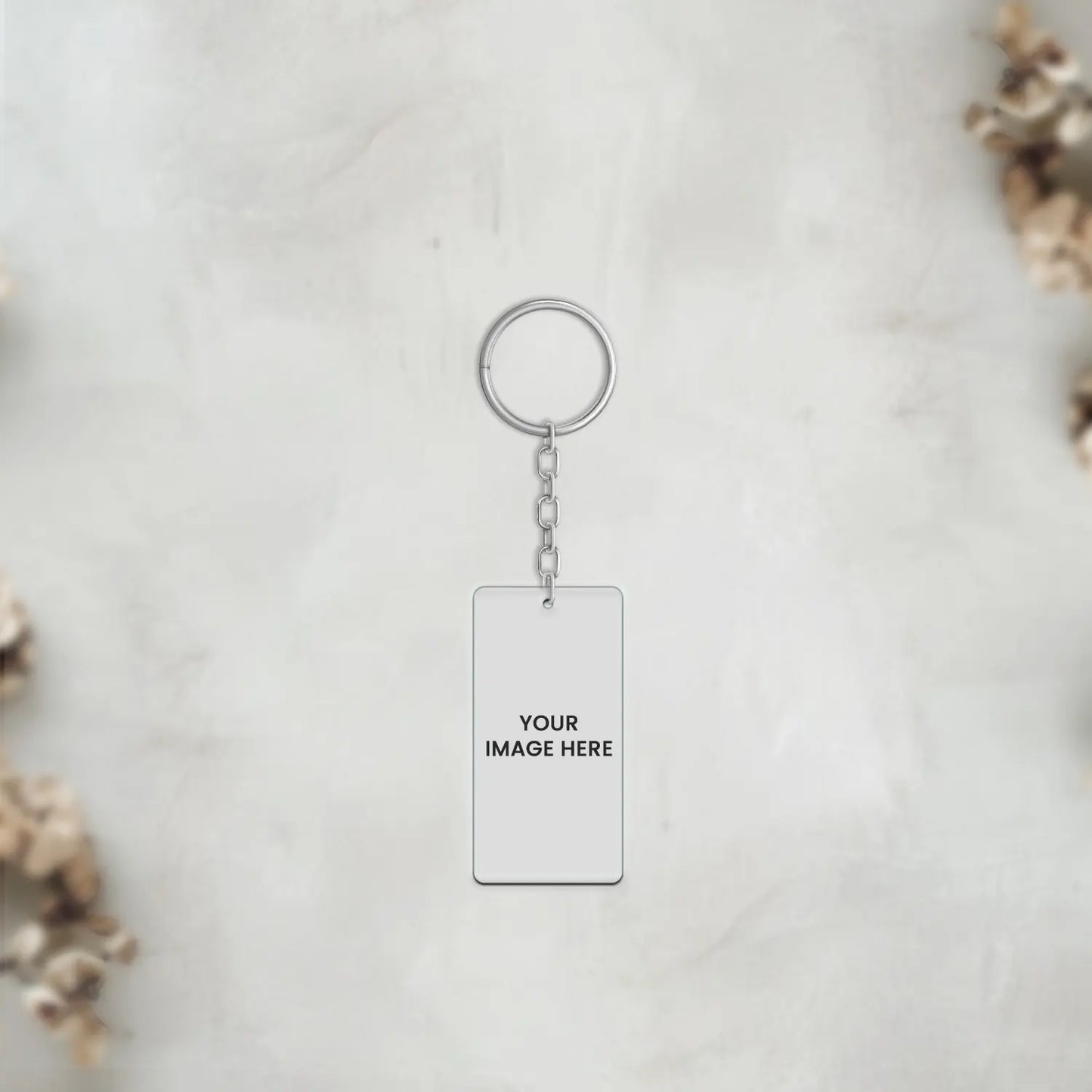 Acrylic Personalized Photo Potrait center hook Keychain (Front & Back)