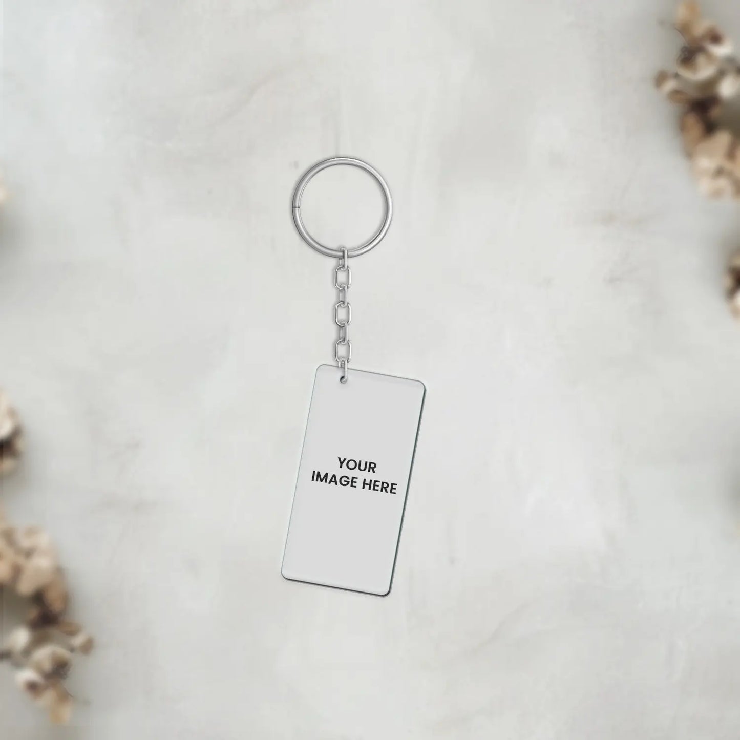 Acrylic Personalized Photo Potrait corner hook Keychain (Front & Back)