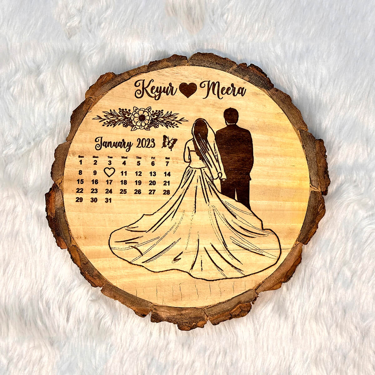 “Save The Date” Slice Wooden Frame