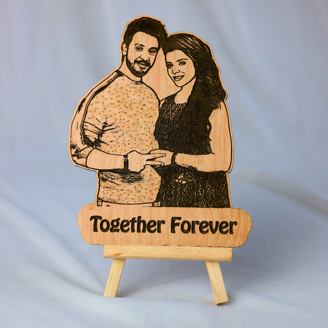 Wooden Cutout Engraved Photo Frame