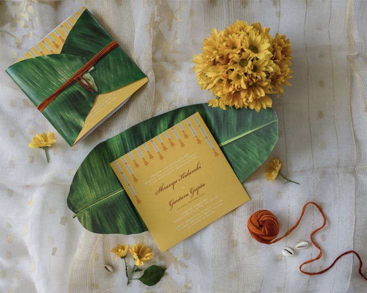 Elements of a South Indian-Themed Wedding Invitation Card