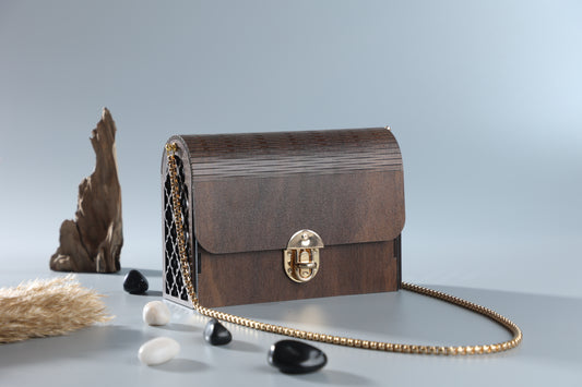 VIntage Dark Wooden Purse