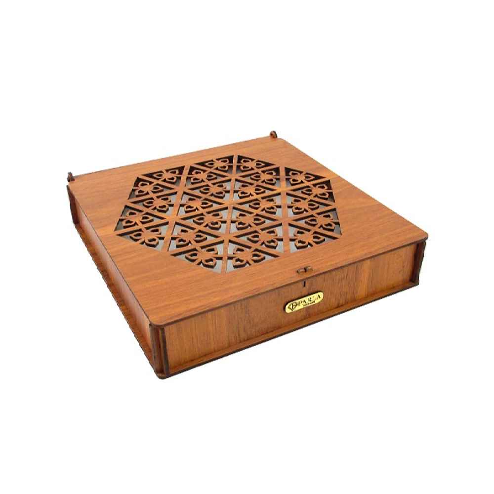 d box 055 Handcrafted Wooden Jewelry Box with Geometric Design