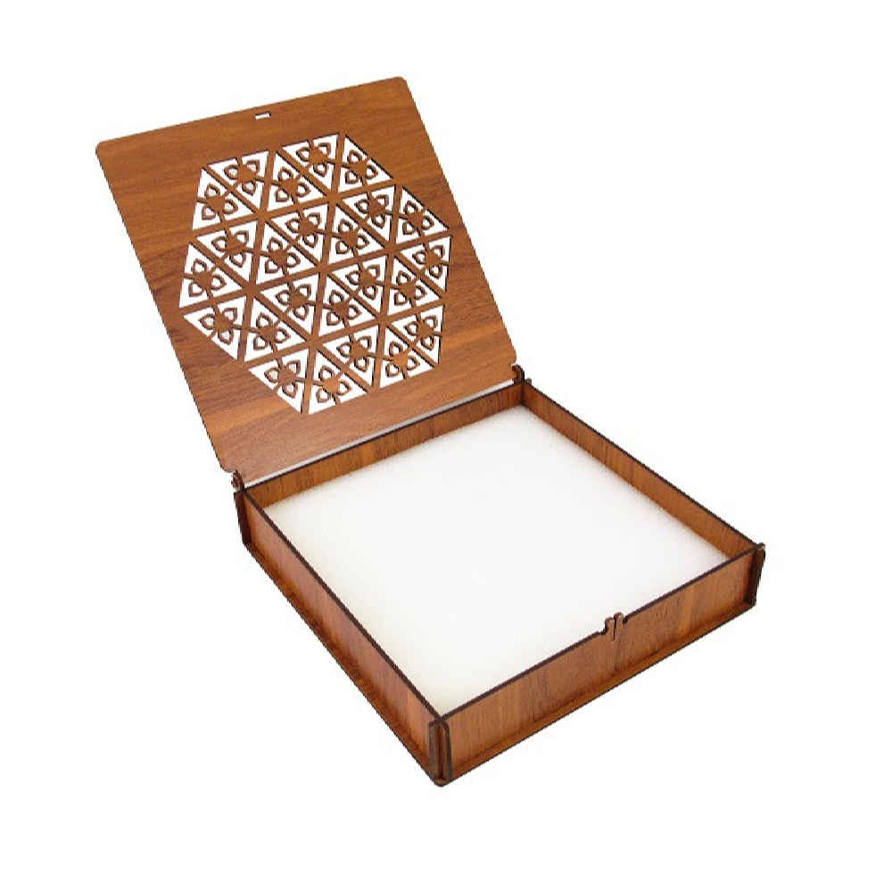 d box 055 Handcrafted Wooden Jewelry Box with Geometric Design