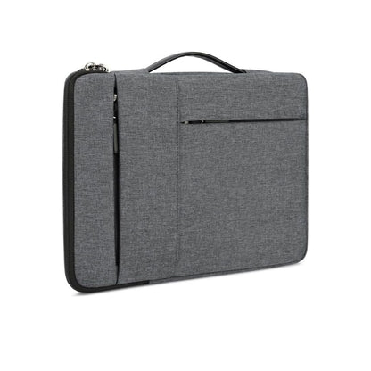 Grey Laptop Briefcase Sleeve with Top Handle & Front Zipper Pocket