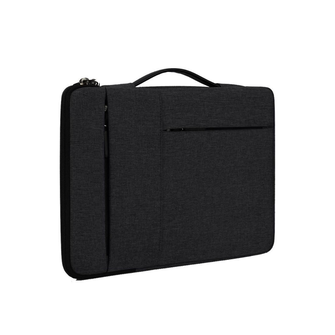 Grey Laptop Briefcase Sleeve with Top Handle & Front Zipper Pocket