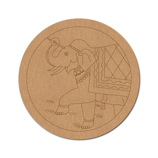 76.Elephant-Pre-Marked-Round-MDF-Design