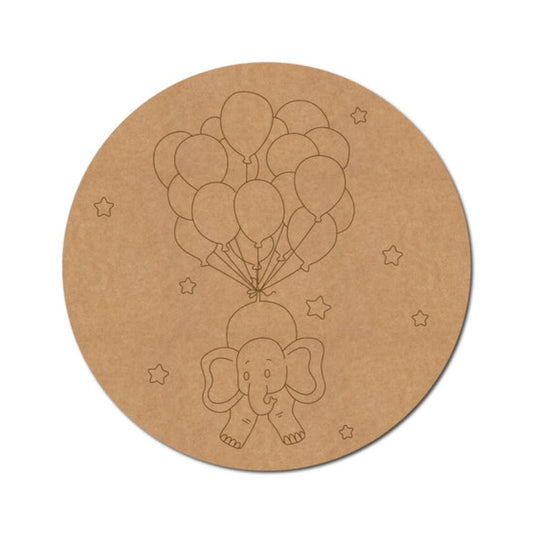72.Elephant-with-Balloons-Pre-Marked-Round-MDF-Design