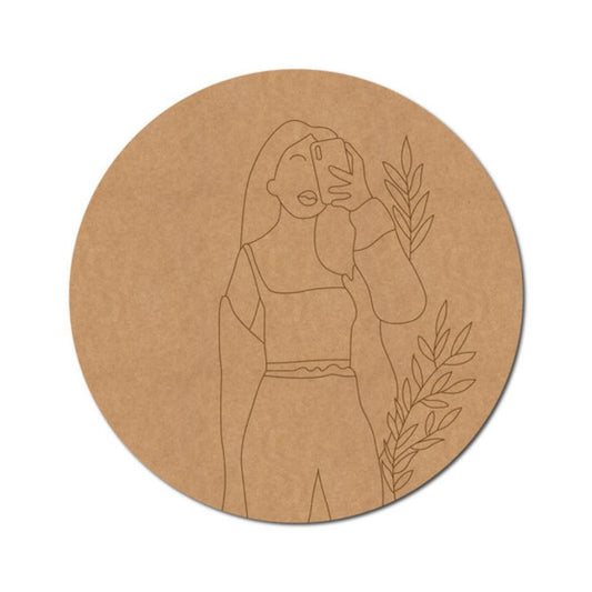 52.Girl-With-Leaves-Pre-Marked-Round-MDF-Design