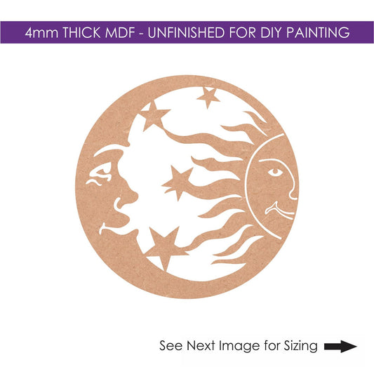 Sun, Moon & Star MDF Cutout