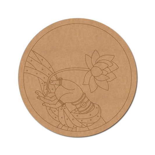 50.Hand-Lotus-Madhubani-Pre-Marked-Round-MDF-Design