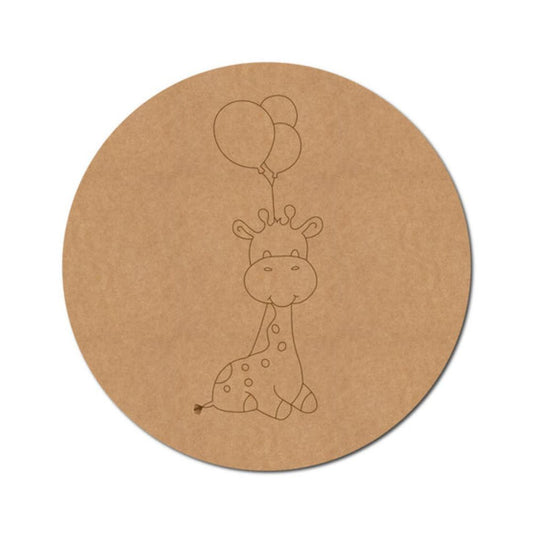 55.Giraffe-With-Balloons-Pre-Marked-Round-MDF-Design