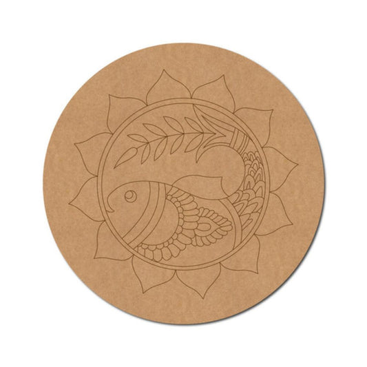 33.Madhubani-Fish-Pre-Marked-Round-MDF-Design