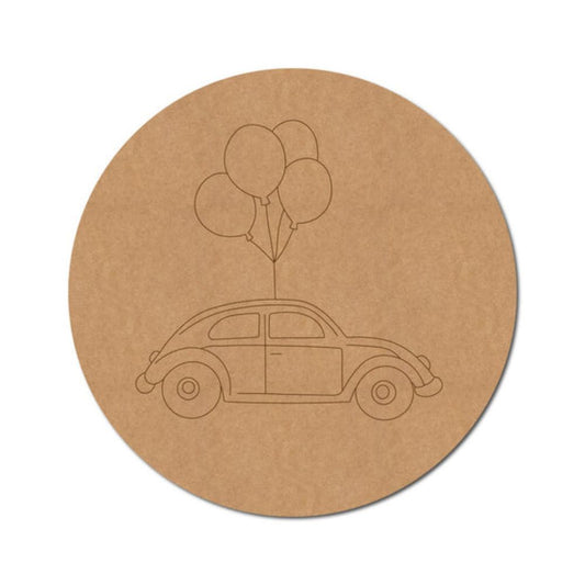 81.Car-With-Balloons-Pre-Marked-Round-MDF-Design