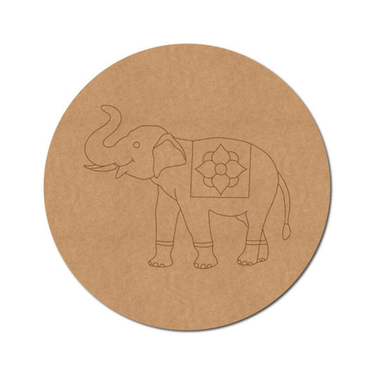 78.Elephant-Pre-Marked-Round-MDF-Design