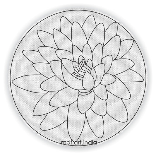 Doodle Flower Round DIY Canvas