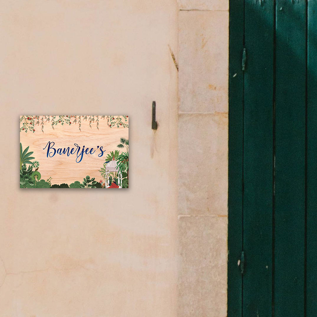 Floral Traditional Home Name Plate