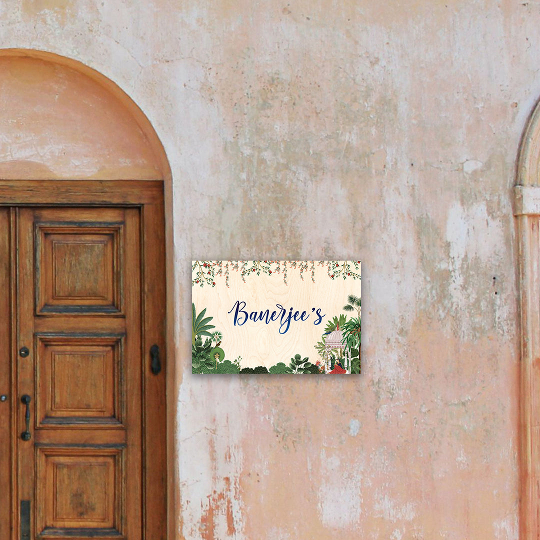 Floral Traditional Home Name Plate