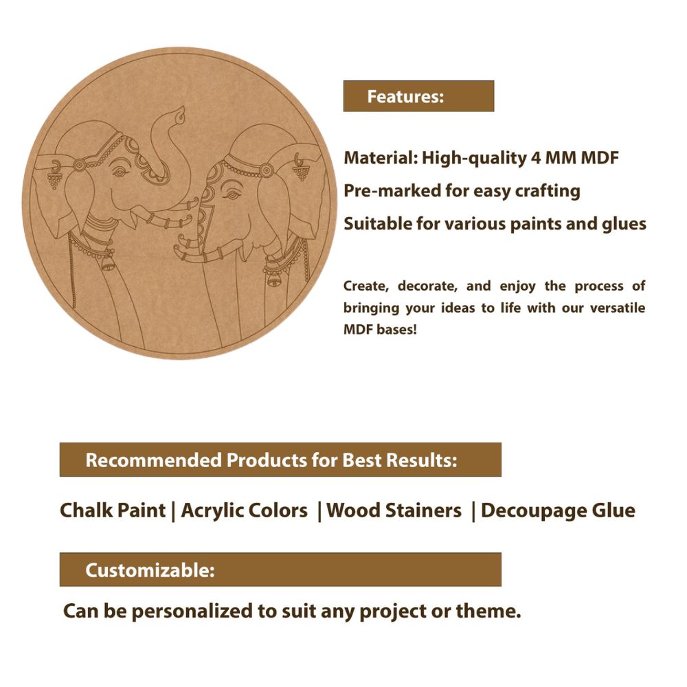 75.Elephant-Pre-Marked-Round-MDF-Design