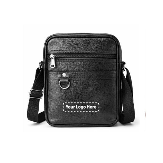 Premium Black Leather Messenger Sling Bag