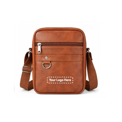 Premium Black Leather Messenger Sling Bag