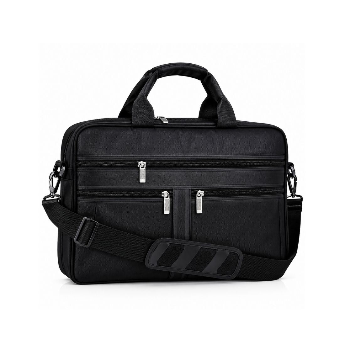 Premium Black Laptop Briefcase Bag with Multiple Compartments