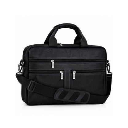 Premium Black Laptop Briefcase Bag with Multiple Compartments