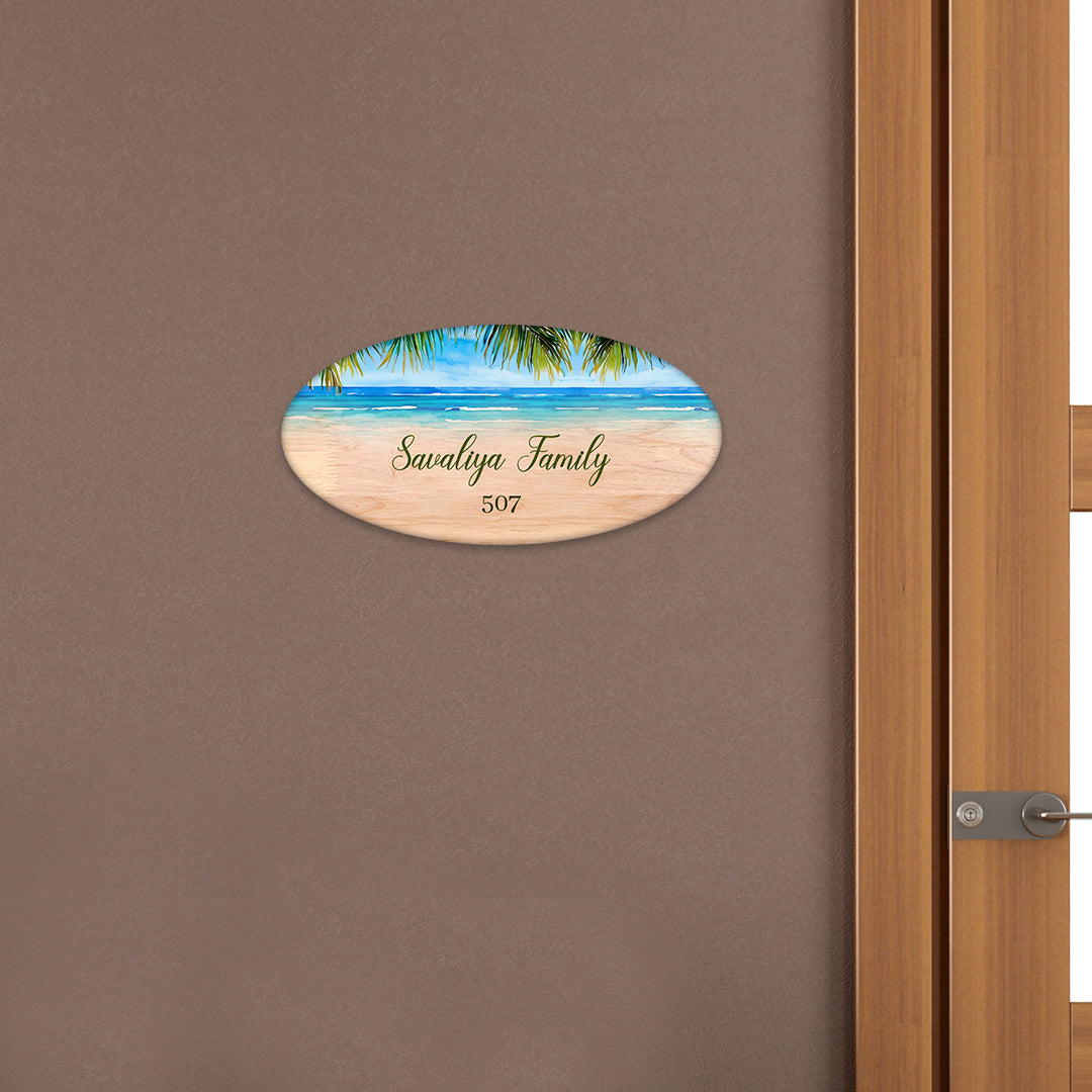 Beach Palms Sea Home Name Plate