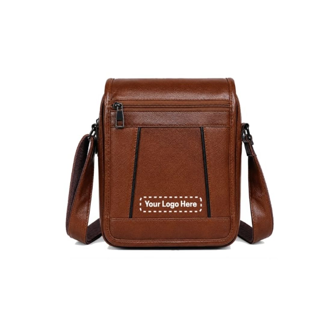 Premium Brown Leather Messenger Sling Bag