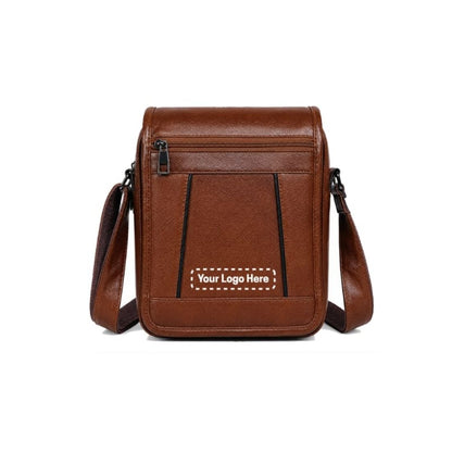 Premium Brown Leather Messenger Sling Bag