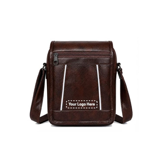 Premium Brown Leather Messenger Sling Bag