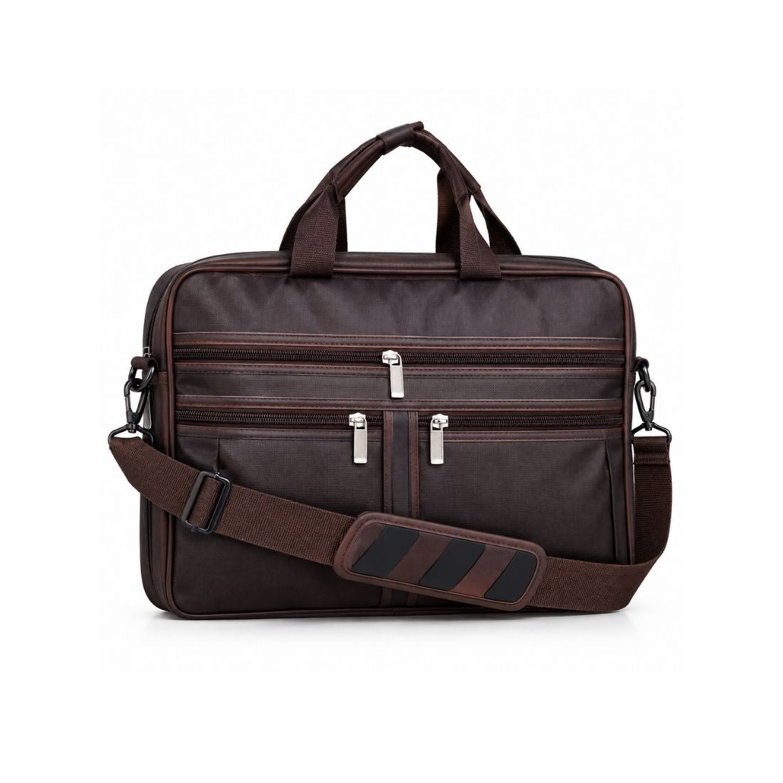 Premium Black Laptop Briefcase Bag with Multiple Compartments