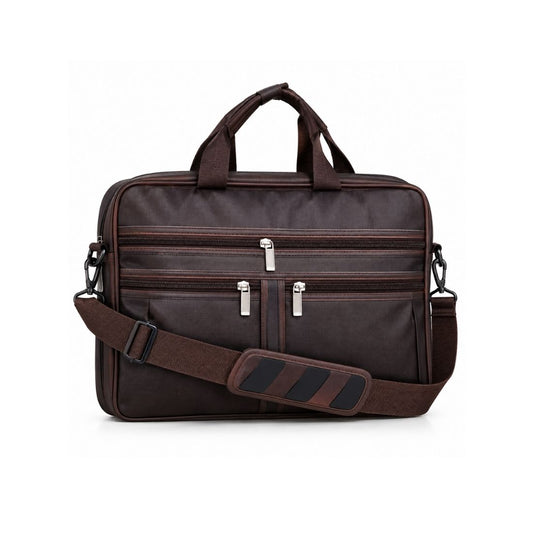 Premium Black Laptop Briefcase Bag with Multiple Compartments