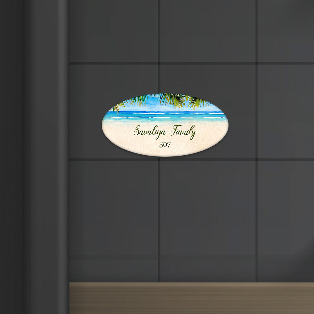 Beach Palms Sea Home Name Plate