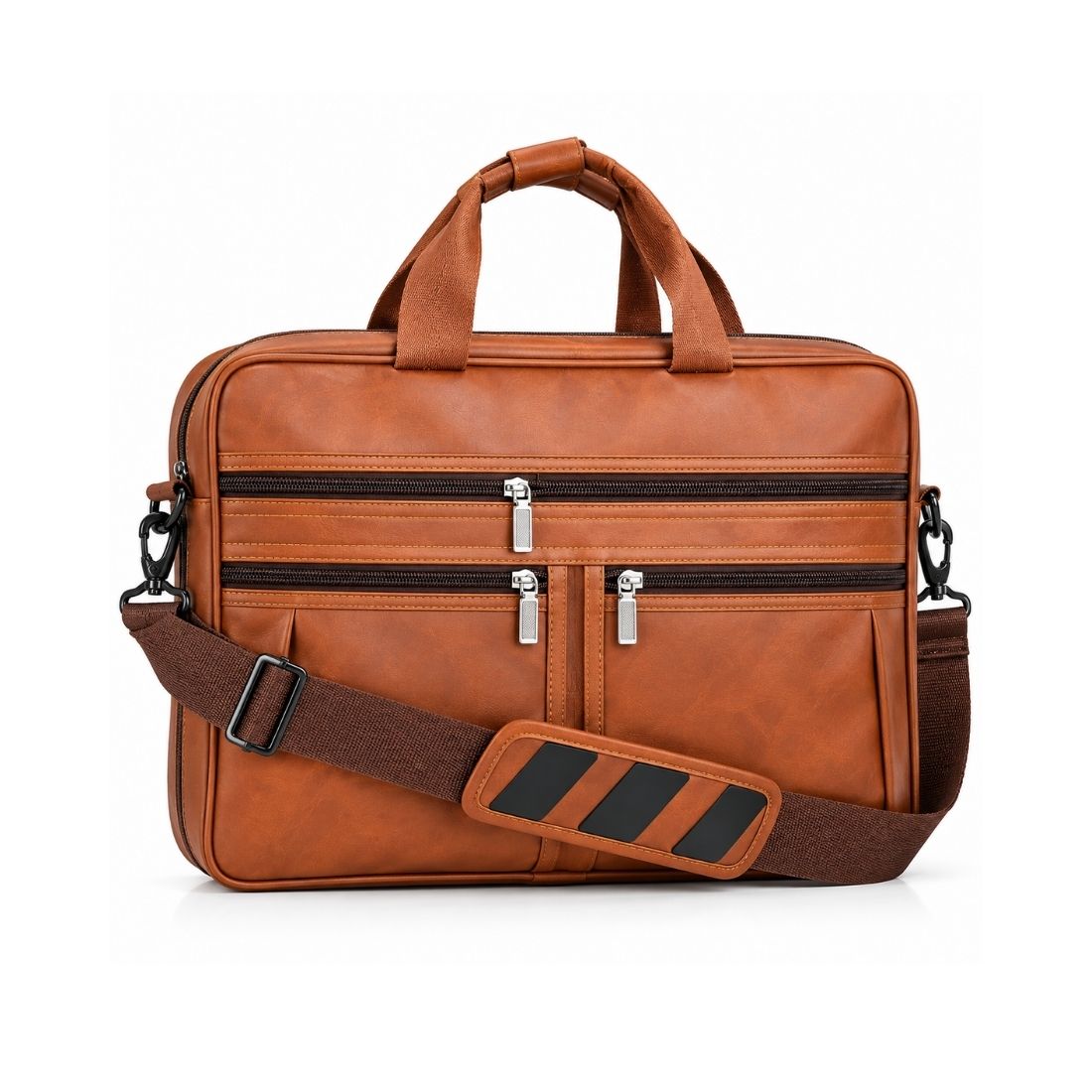 Premium Black Laptop Briefcase Bag with Multiple Compartments
