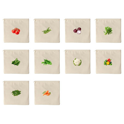 100% Cotton Reusable Vegetable Bags