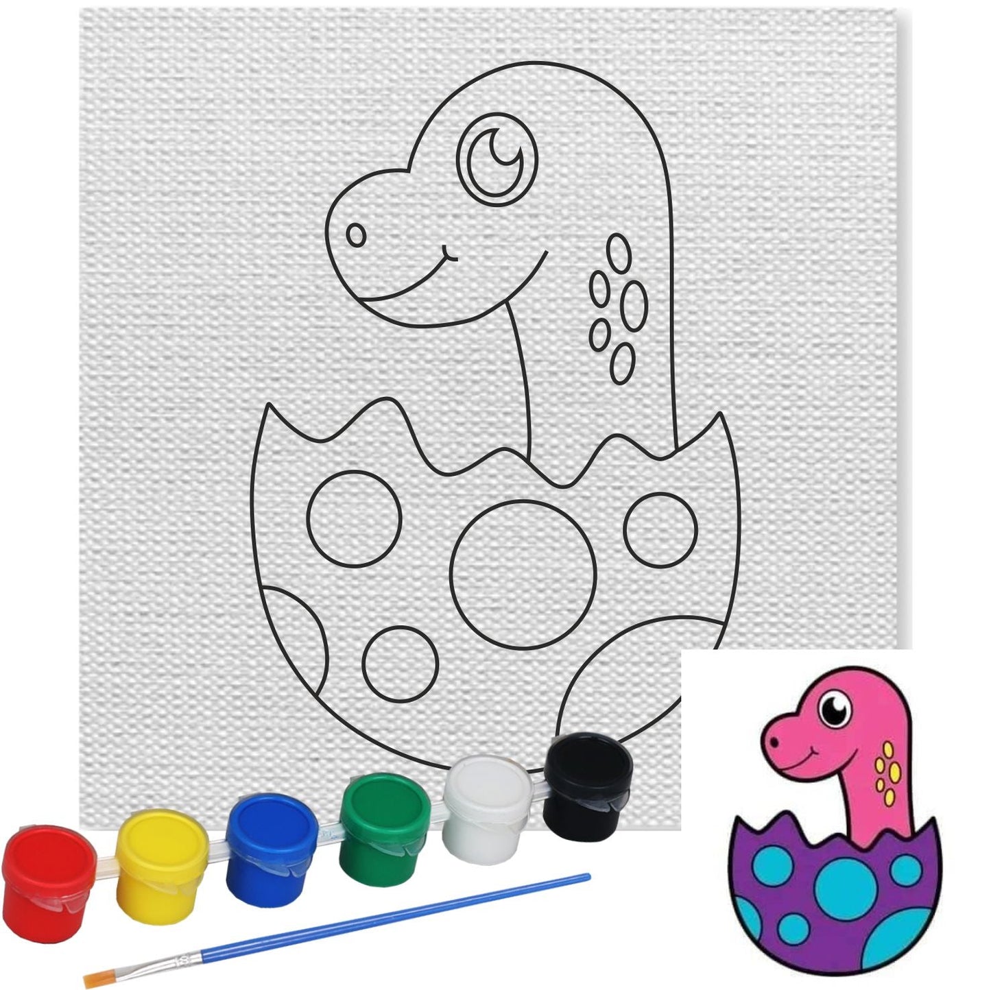 Cute Dinosaur Canvas Kit