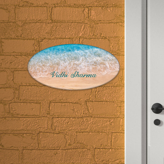 Soft Wave Ocean Home Name Plate