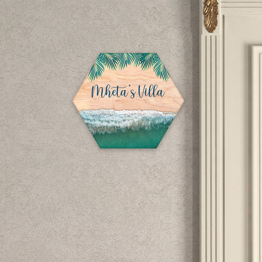 Summer beach View Home Name Plate